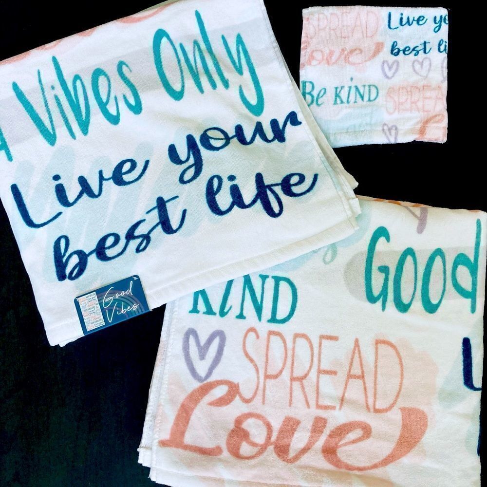 NWT Positive Words 3-pc Bath Towels Set